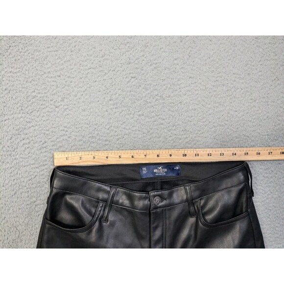 Hollister Faux Leather Pants 11S w30 (Meas 30x28) High Rise Flare Black - Picture 8 of 14